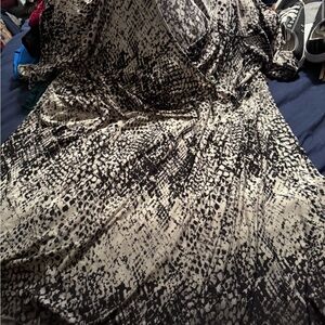 Chic Black and White Animal Print Dress